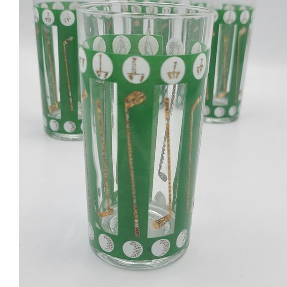Vintage Georges Briard Golf Theme Highball Glasses Set 0f 4 #2 - Picture 3 of 7